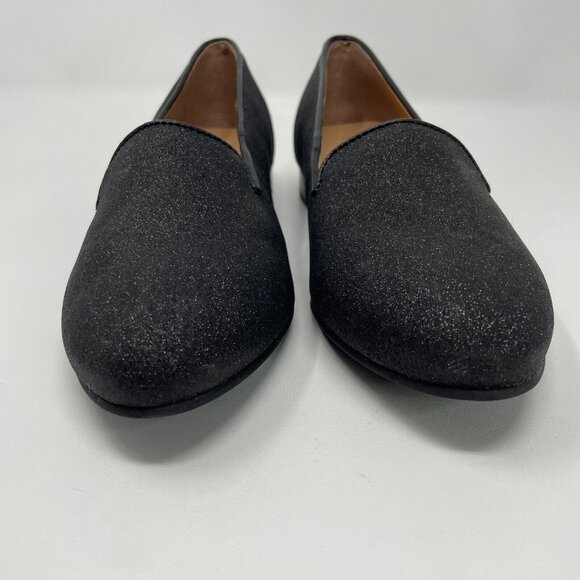 Jack Rogers Ginny Loafer Womens 7.5 Black Sparkle Glitter Slip On Flats - Picture 2 of 10